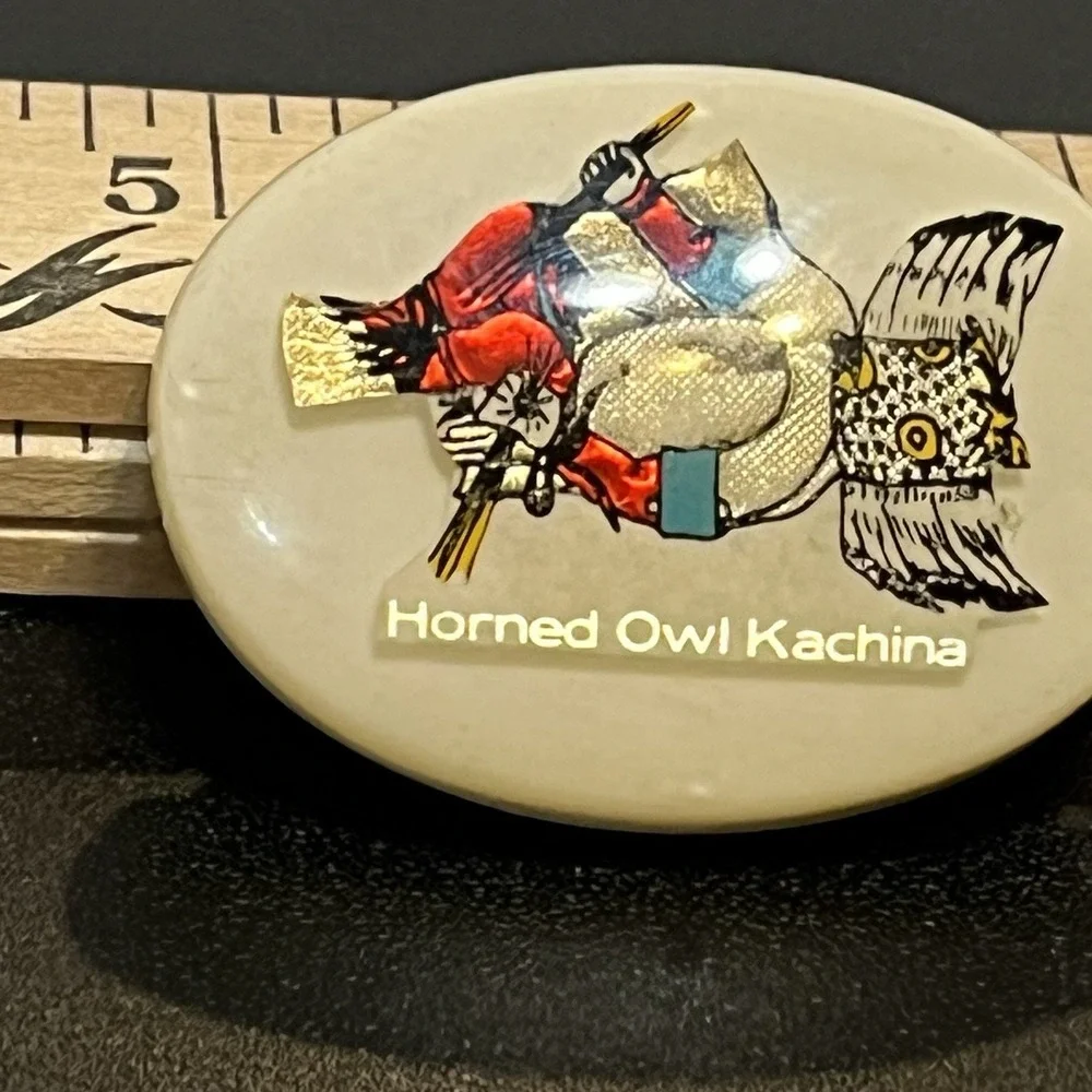Great Horned Owl Kachina Magnet Native American Souvenir Collectible